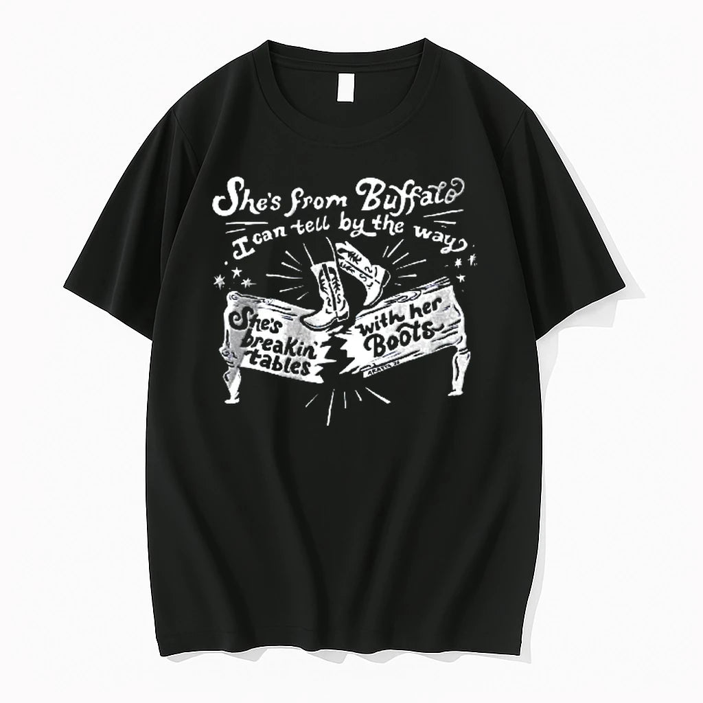 Officials She Is From Buffalo Breakin Tables With Her Boots Youth T Shirt Sweater