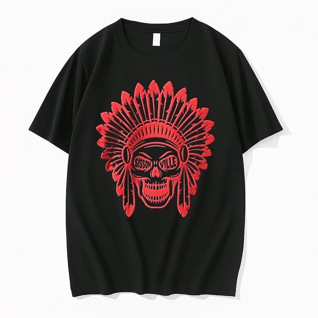Officials Sissonville Indian Chief Skull Headdress Youth T Shirt Sweater