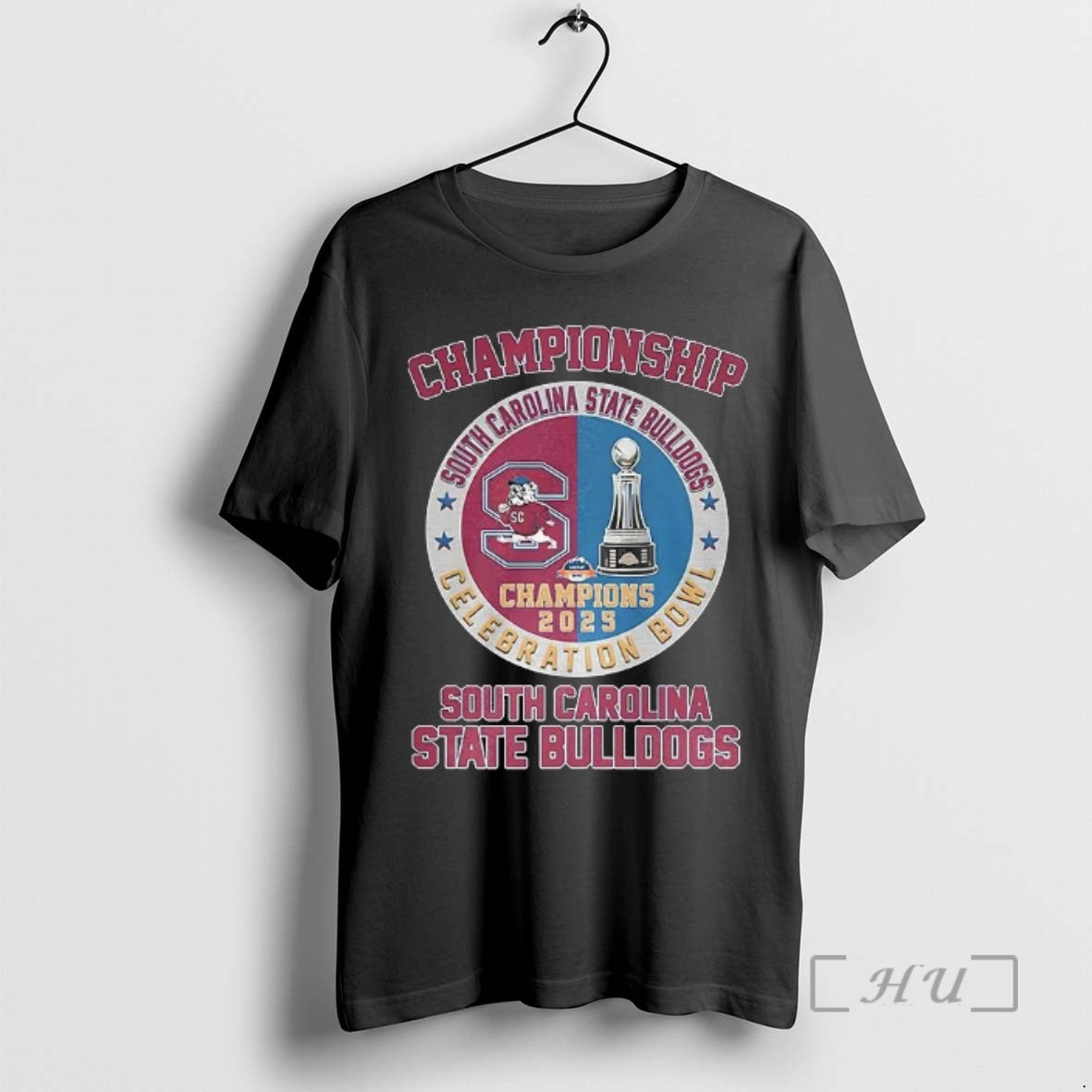 Officials South Carolina State Bulldogs 2025 Celebration Bowl Champions Logo X Trophy Premium T Shirts