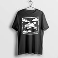Officials Take Off White Cartoon Jet Airplane Flying Clouds Square Frame Youth T Shirt Sweater