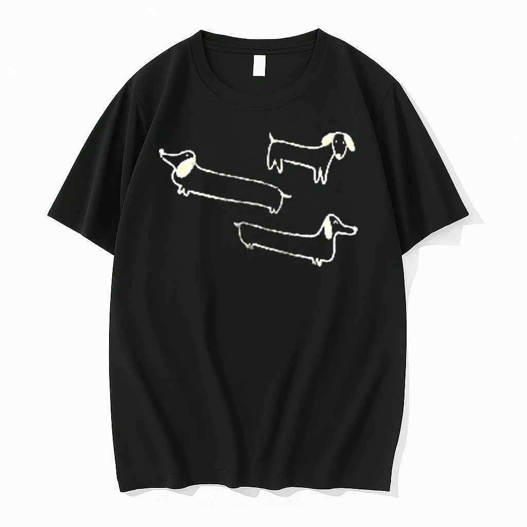Officials Three Dachshund Dogs Standing Line Art Distressed Sketch Men T Shirt Sweater