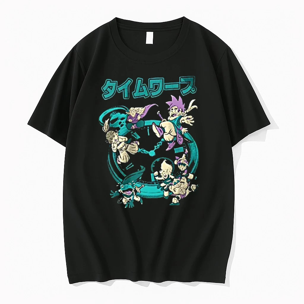 Officials Time Warp Anime Heroes Floating Pocket Watch Retro Cartoon Youth T Shirt Sweater