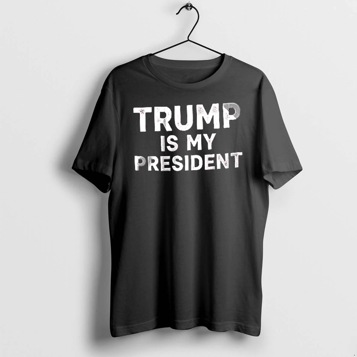 Officials Trump Is My President Distressed White Text Red Background Youth T Shirt Sweater