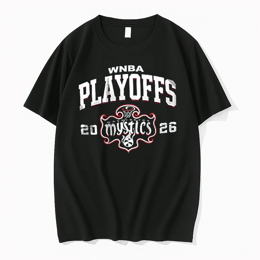 Officials Washington Mystics Wnba Playoffs 2026 Team Logo Basketball Hoop Flame Youth T Shirt Sweater