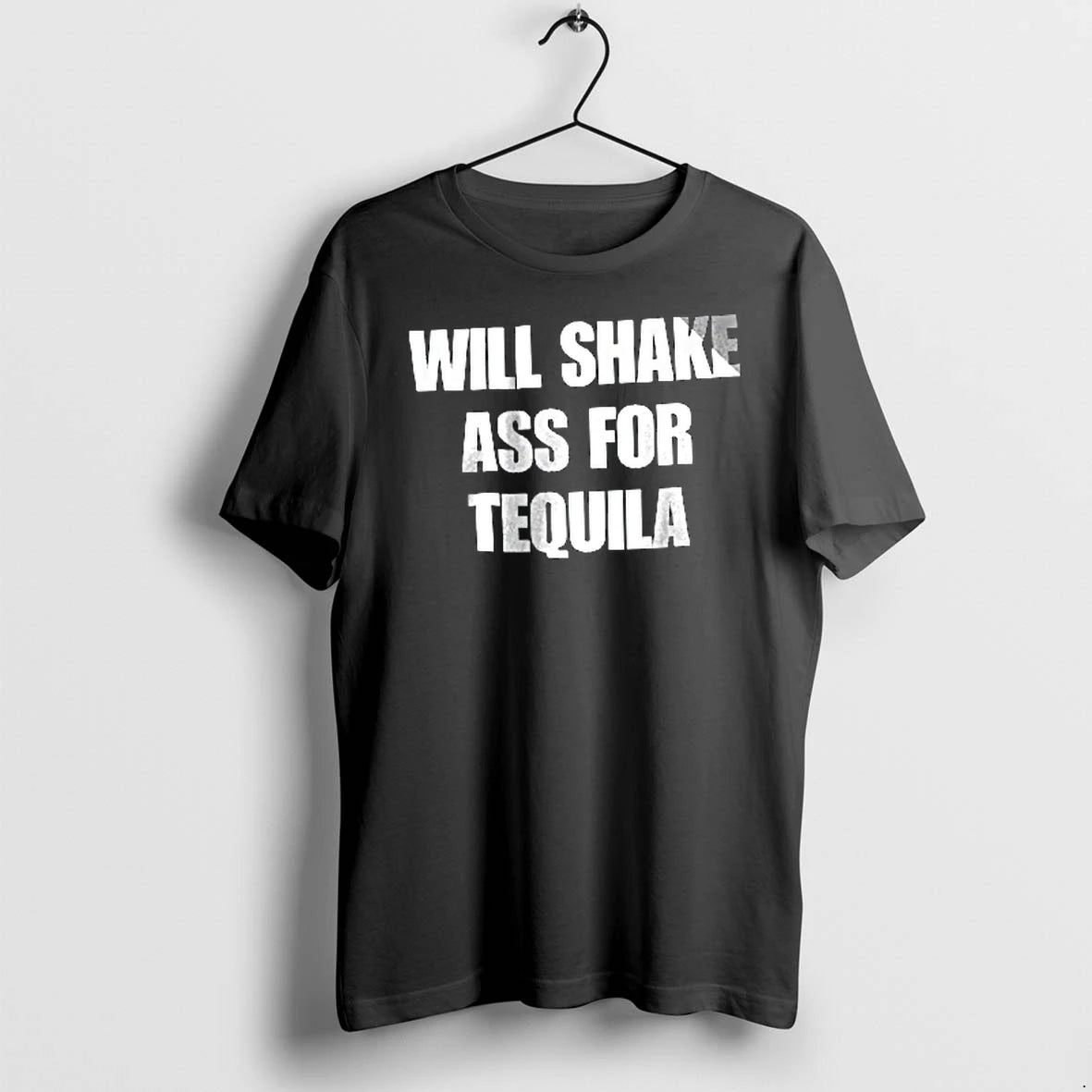 Officials Will Shake Ass For Tequila White Bold Block Lettering Text Youth T Shirt Sweater