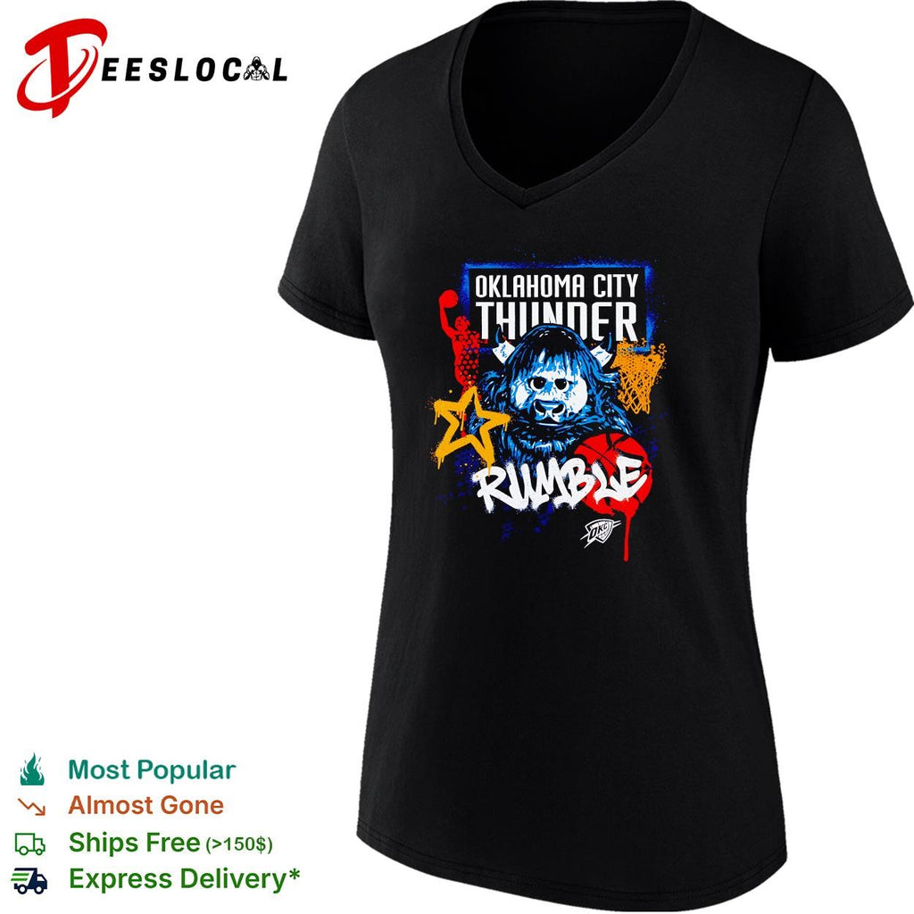 Oklahoma City Thunder Rumble the Bison mascot basketball illustration graphic shirt