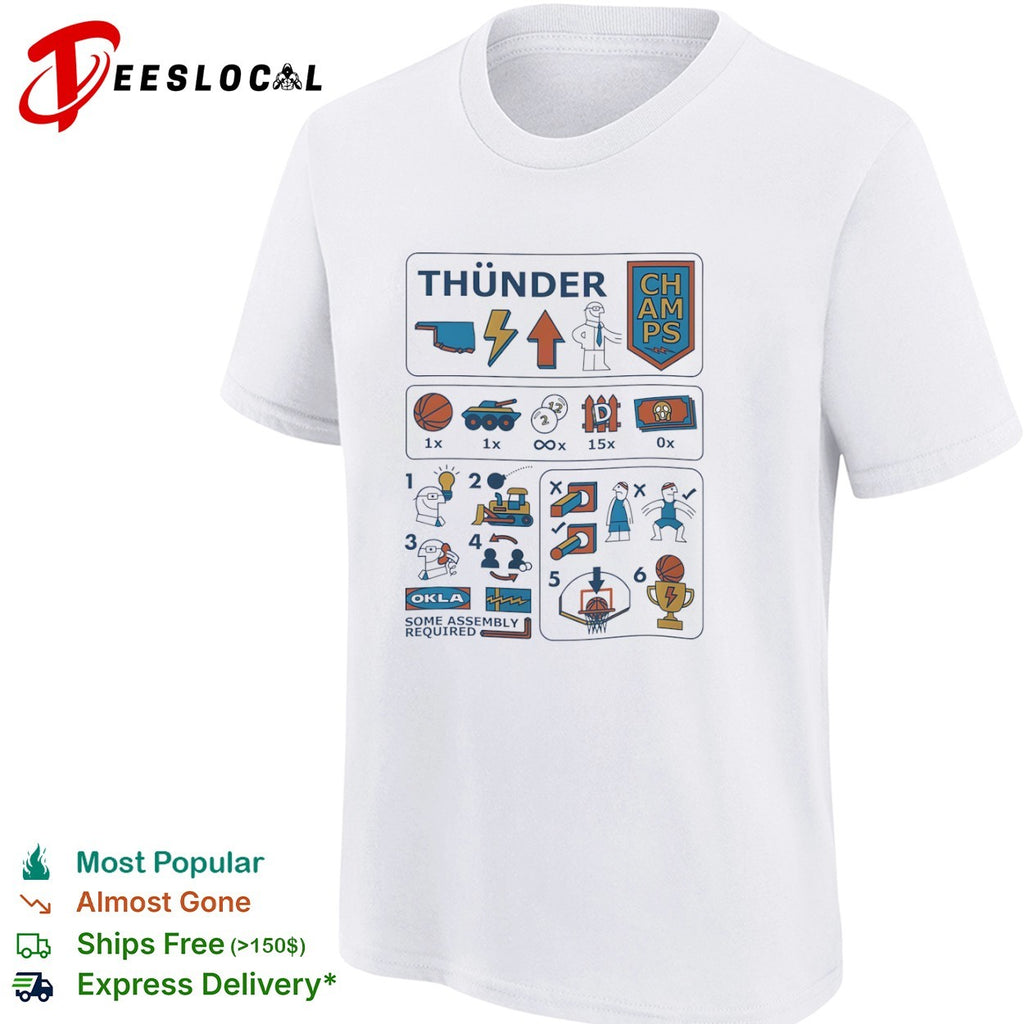 Oklahoma City Thunder Sam Presti Some Assembly Required Parody NBA Basketball shirt