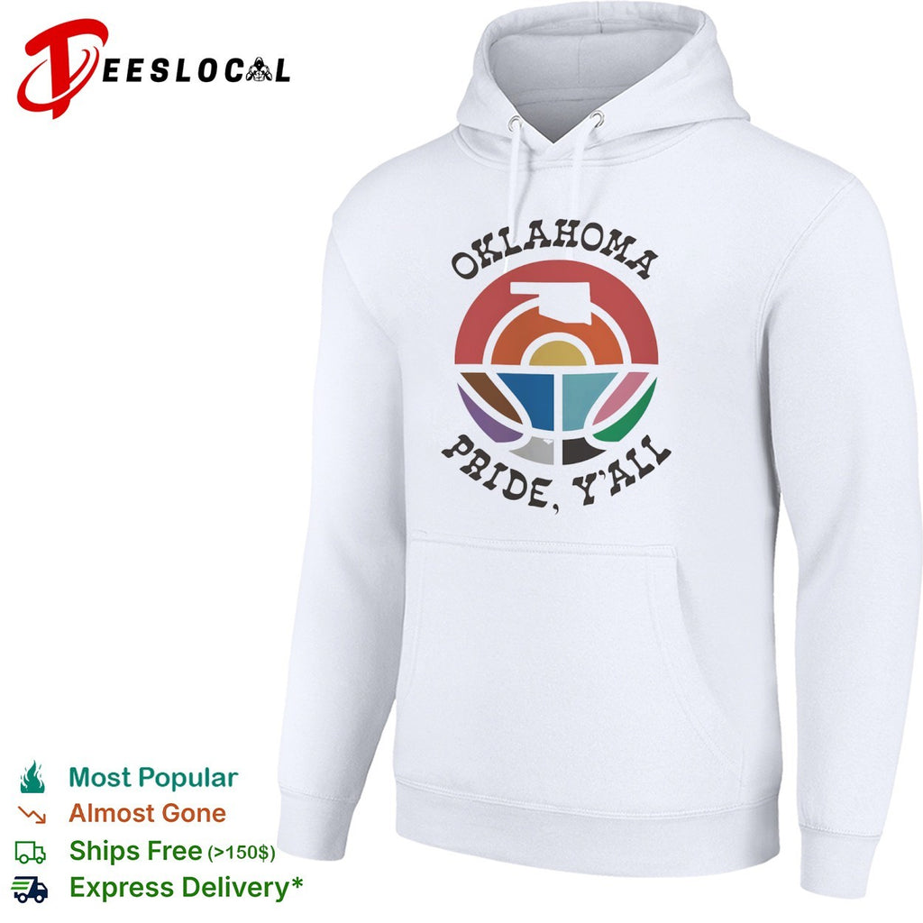 Oklahoma Pride Yall Rainbow State Map Logo Pride Month Retro Basketball shirt