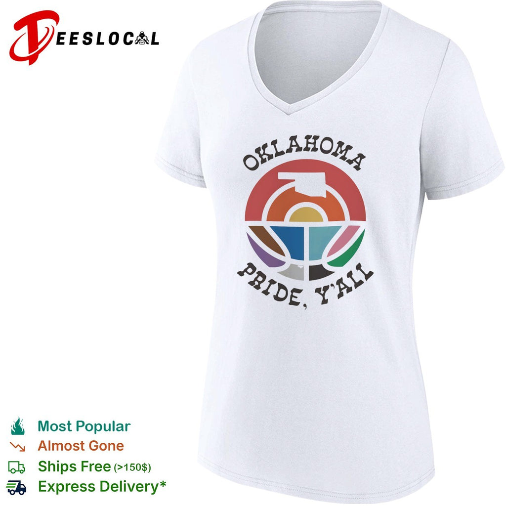 Oklahoma Pride Yall Rainbow State Map Logo Pride Month Retro Basketball shirt