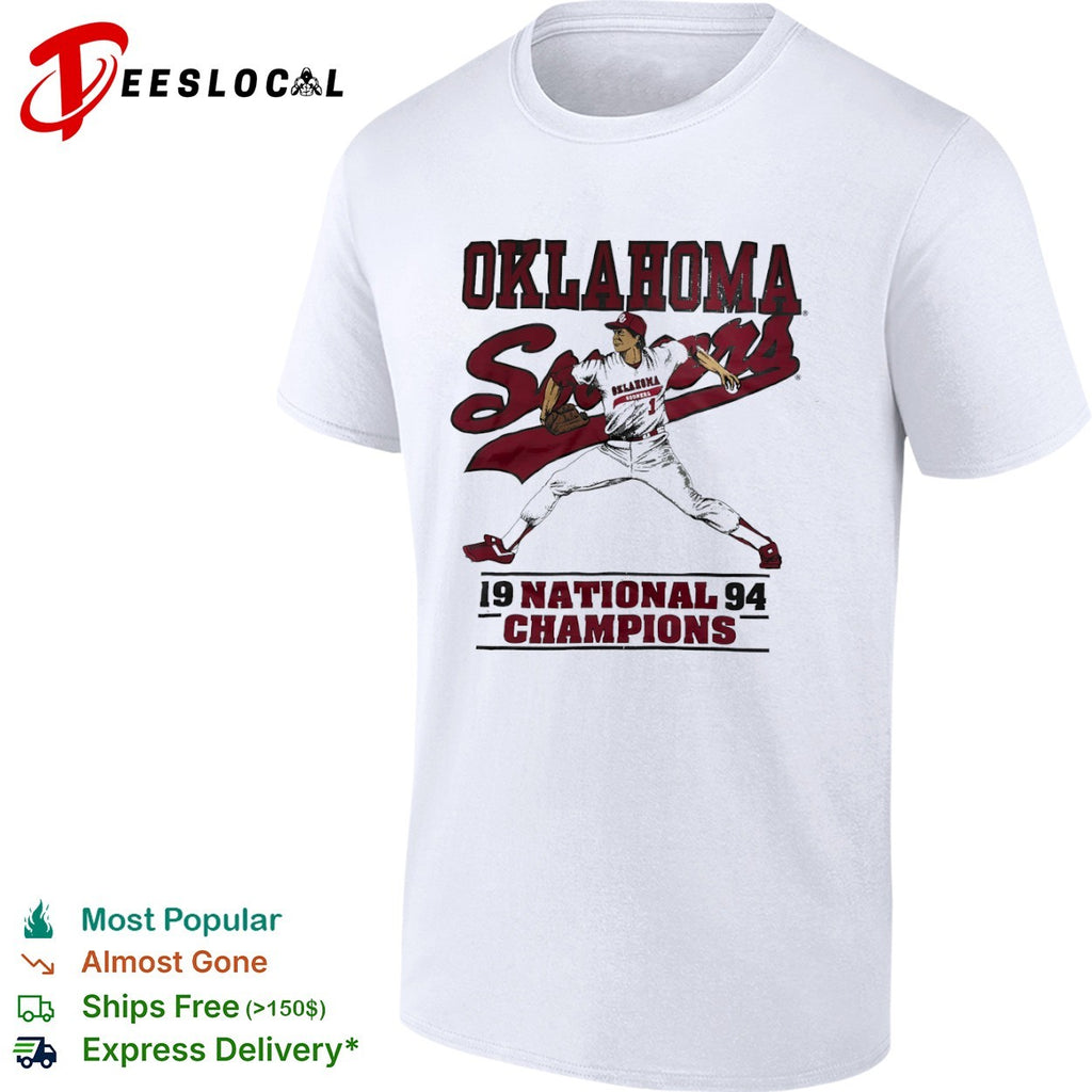 Oklahoma Sooners 1994 National Champions Baseball Shirt