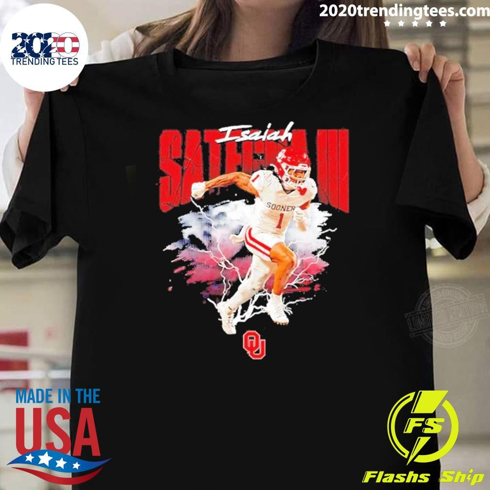 Oklahoma Sooners Isaiah Sategna Iii Lightning Graphic Shirt