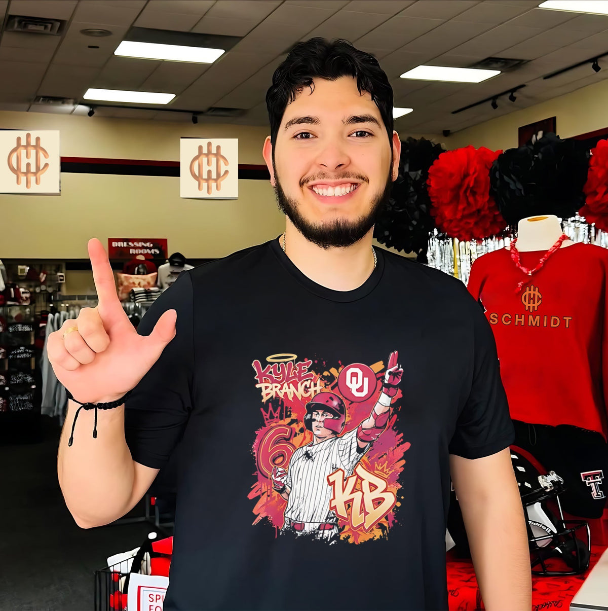 Oklahoma Sooners Kely Branch graffiti style shirt