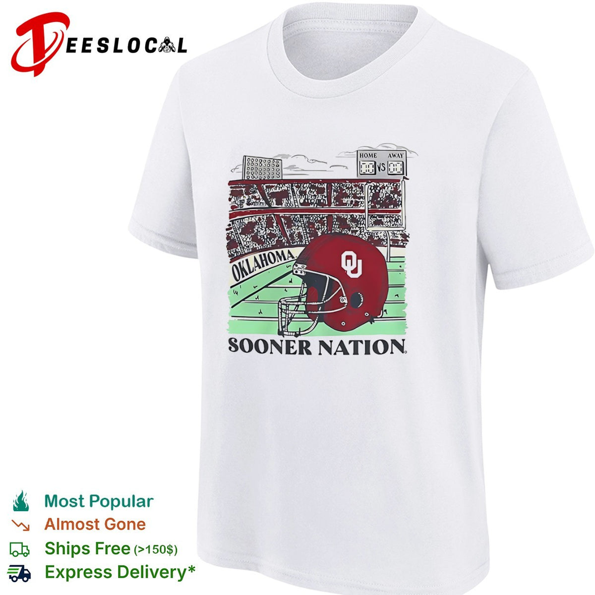 Oklahoma Sooners Sooner Nation football stadium helmet OU shirt