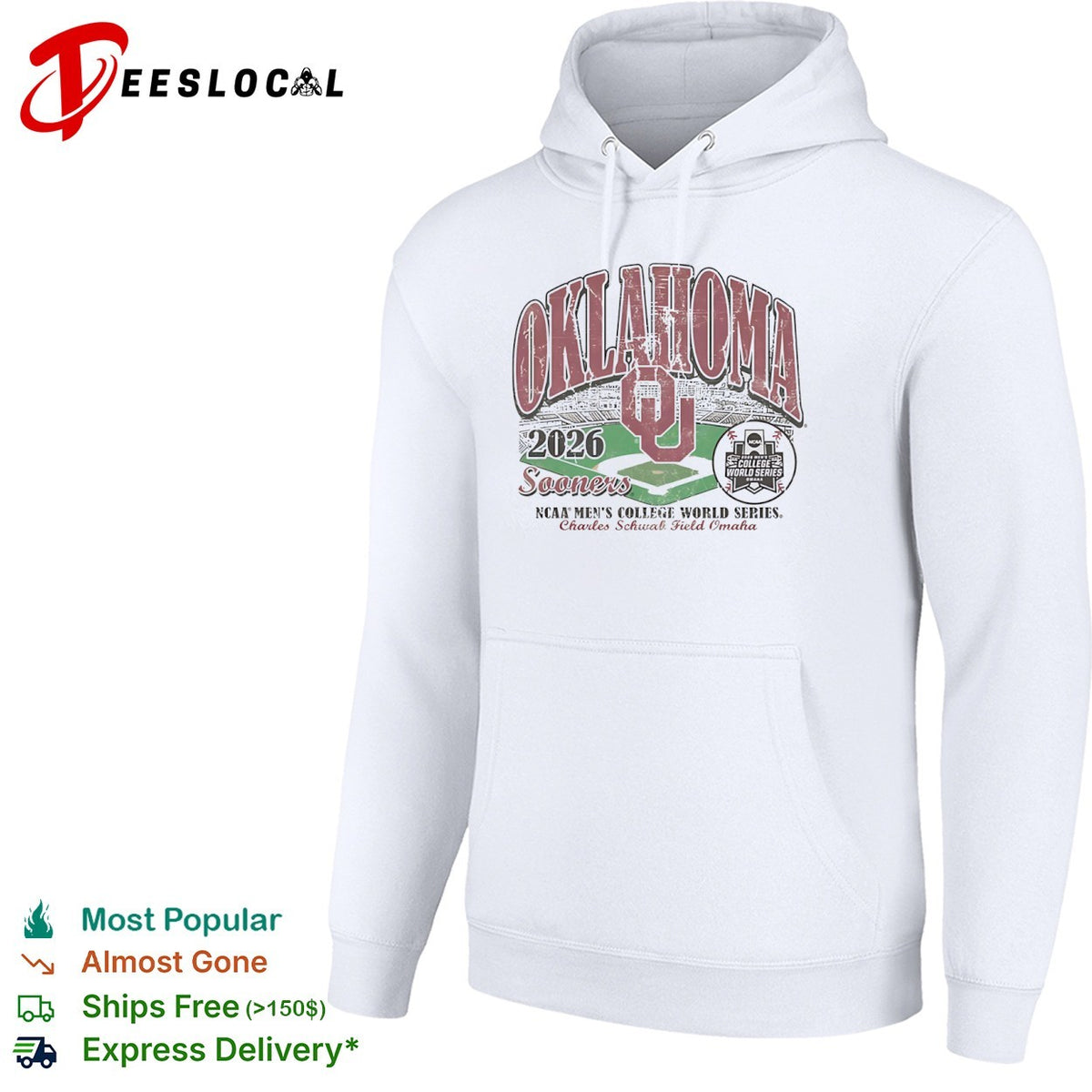 Oklahoma Sooners stadium 2026 NCAA Mens College World Series Charles Schwab Field Omaha shirt
