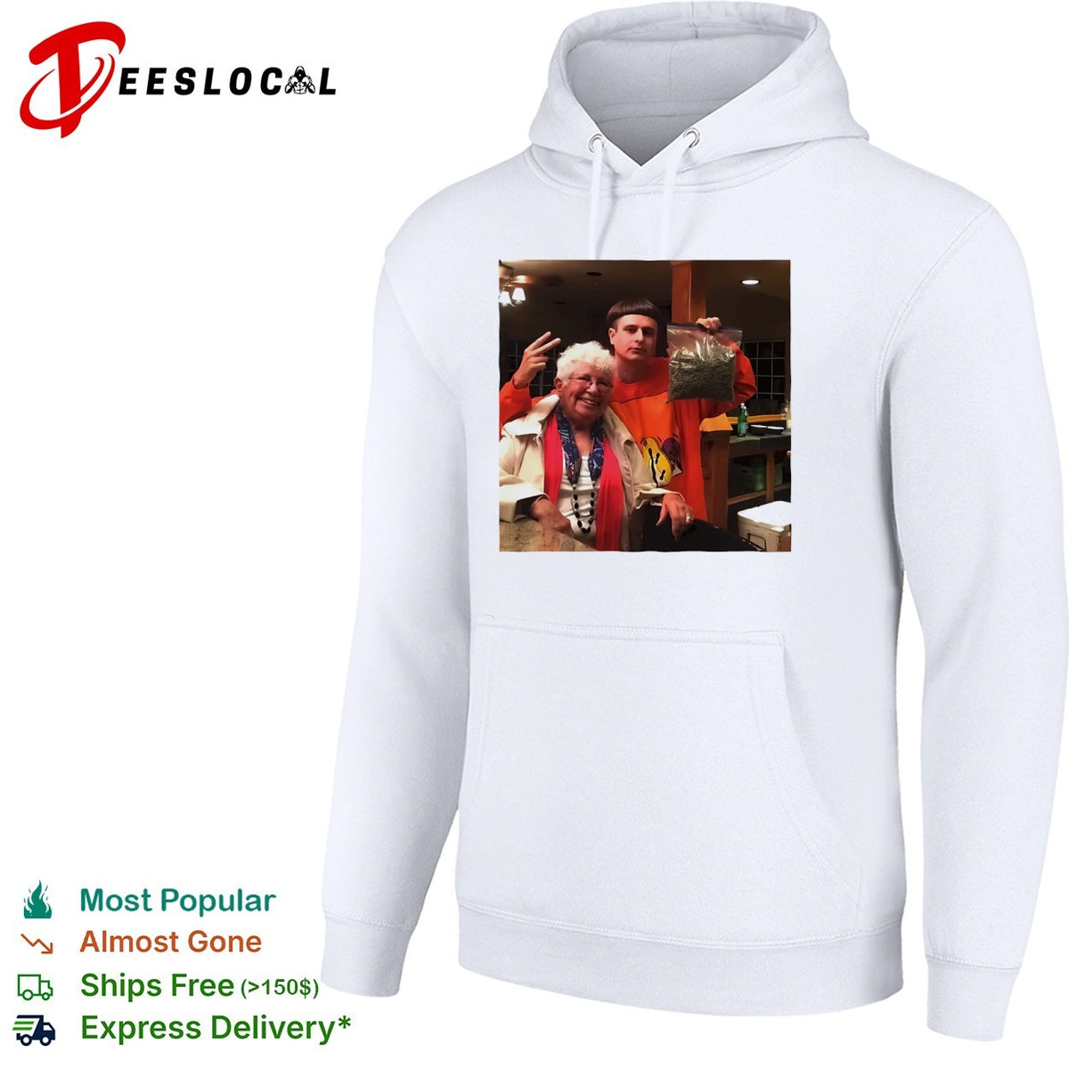 Oliver Tree with Grandma Marijuana Sack Viral Internet Meme Celebrity Photo shirt