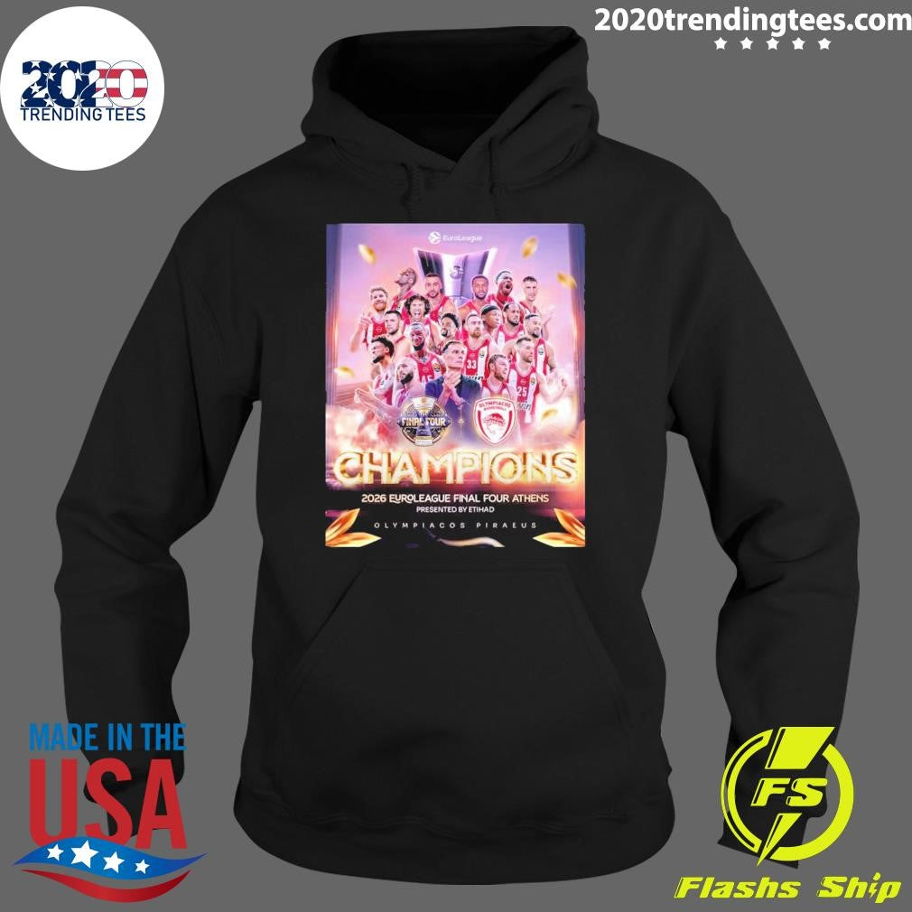 Olympiacos B.c. Champions 2026 Euroleague Final Four Athens Presented By Etihad Olympiacocs Piraeus Shirt