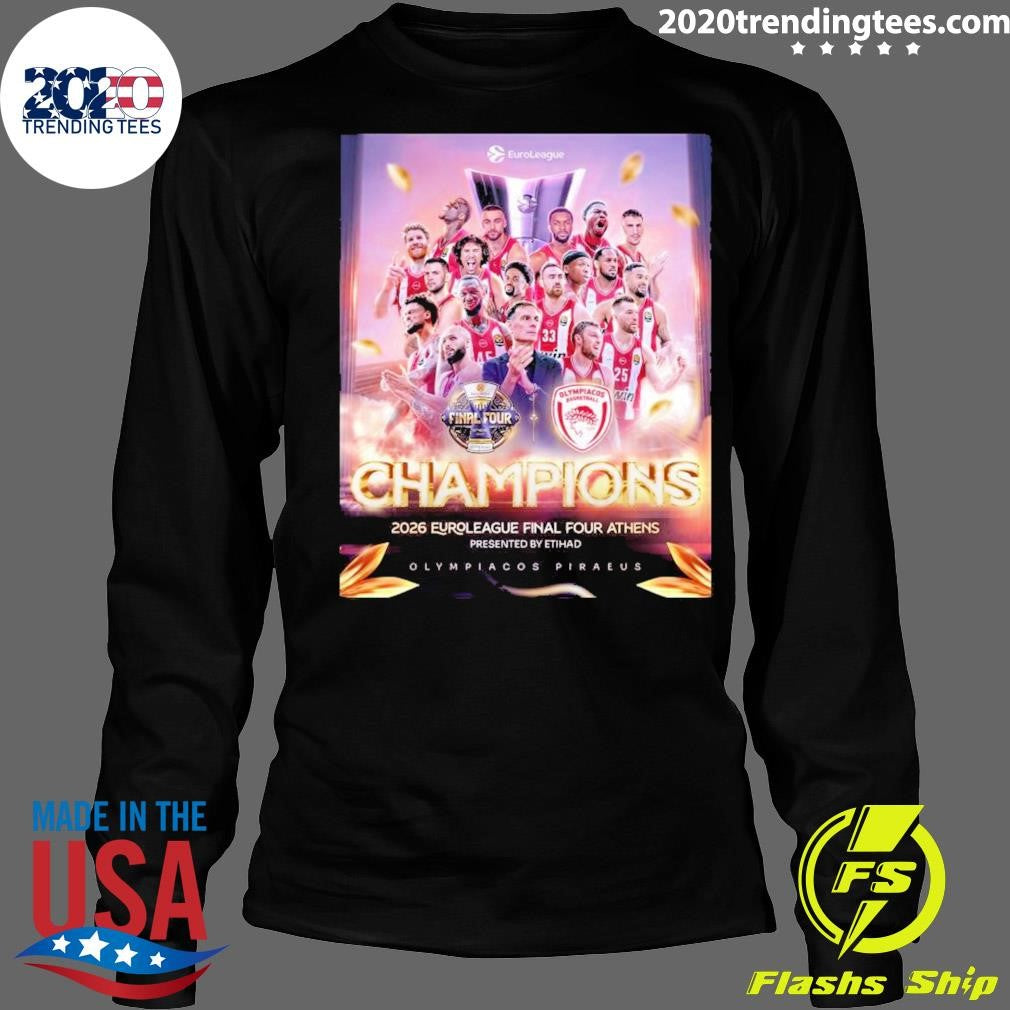 Olympiacos B.c. Champions 2026 Euroleague Final Four Athens Presented By Etihad Olympiacocs Piraeus Shirt