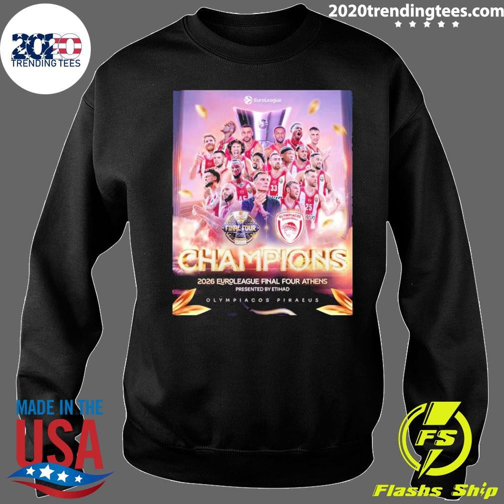 Olympiacos B.c. Champions 2026 Euroleague Final Four Athens Presented By Etihad Olympiacocs Piraeus Shirt