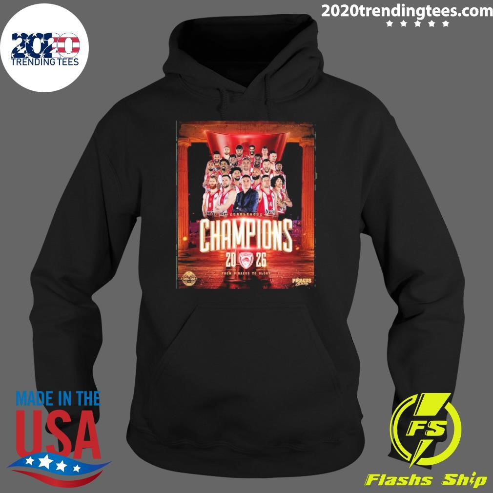Olympiacos B.c. Euroleague Champions 2026 From Piraeus To Glory Shirt