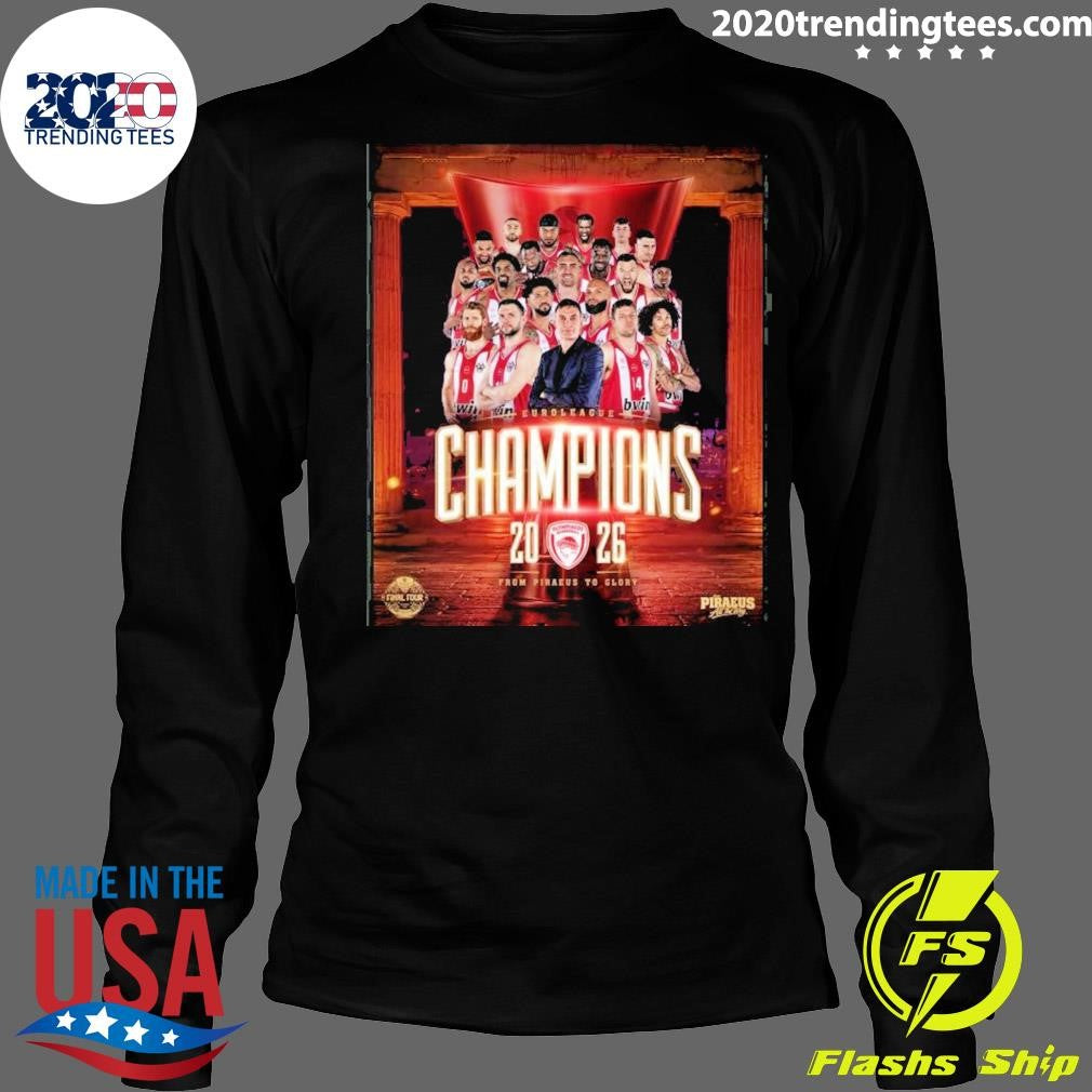 Olympiacos B.c. Euroleague Champions 2026 From Piraeus To Glory Shirt