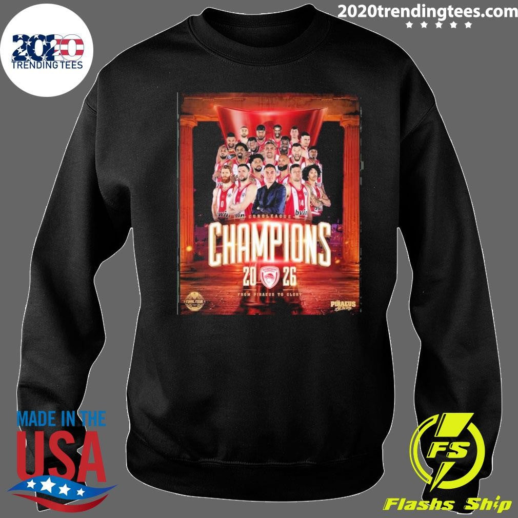 Olympiacos B.c. Euroleague Champions 2026 From Piraeus To Glory Shirt
