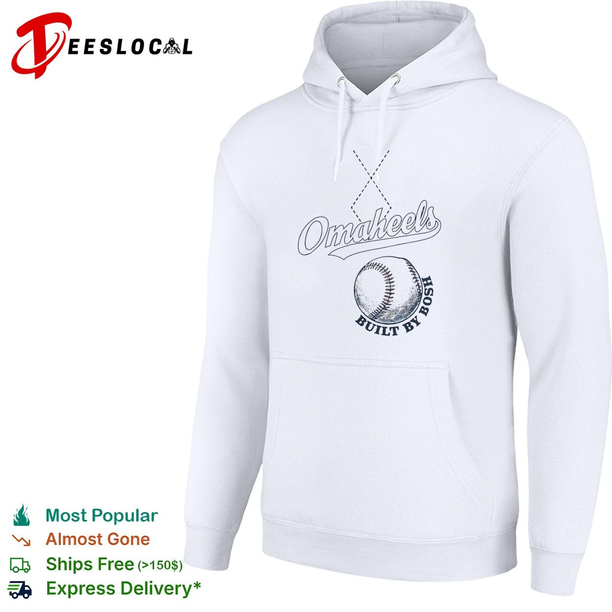 Omaheels Built by Bosh Baseball Team logo shirt