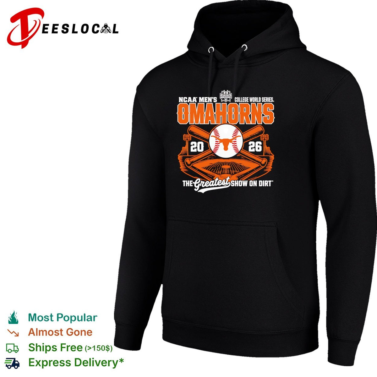 Omahorns Texas Longhorns NCAA College World Series 2026 the greatest show on dirt shirt