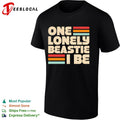 One lonely beastie I be retro stripe bold typography art shirt