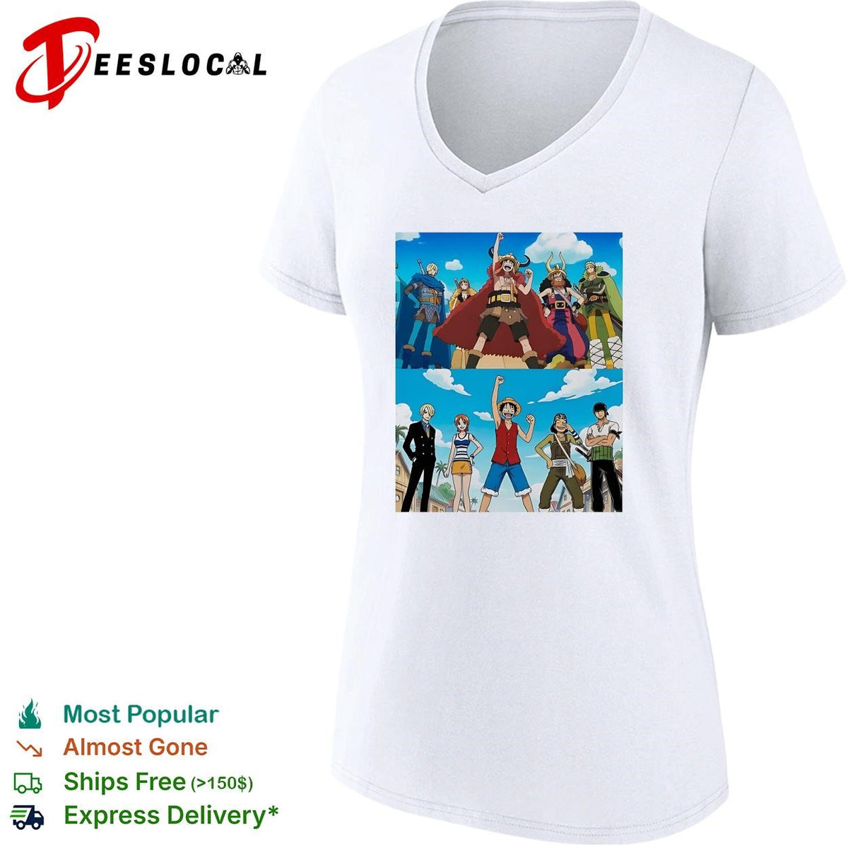 Onpice characters Anime pirate crew group poster shirt