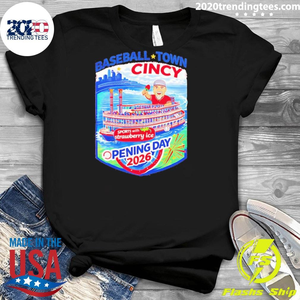Opening Day With Strawberry Ice 2026 Baseball Town Shirt