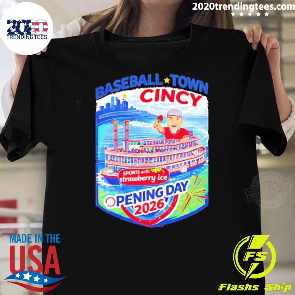 Opening Day With Strawberry Ice 2026 Baseball Town Shirt