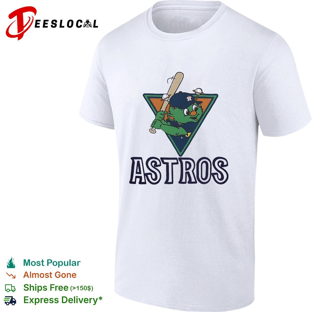 Orbit the Houston Astros Mascot with Saturn Rings and Baseball shirt