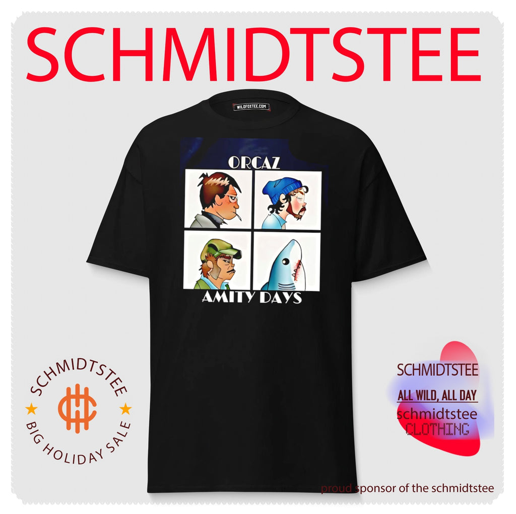 Orcaz Amity Days Demon Days and Jaws parody shirt