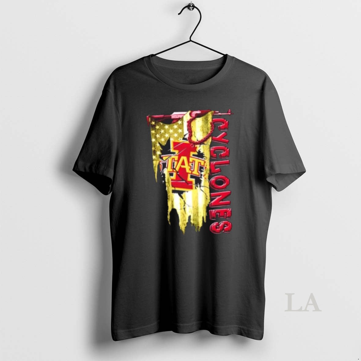 Original Iowa State Cyclones Football Battle Shattered Usa Flag Rip Design