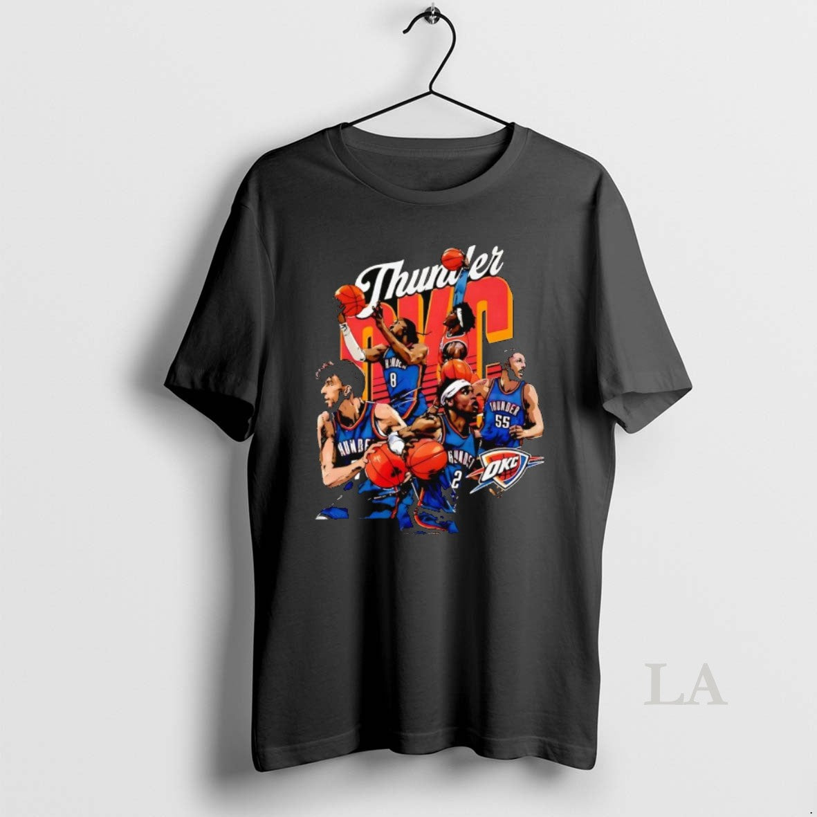 Original Oklahoma City Thunder Starting Team Cartoon