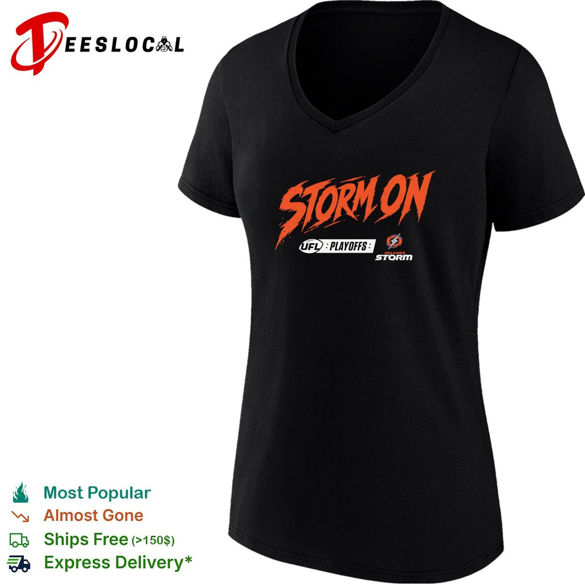 Orlando Storm Storm on UFL playoffs shirt