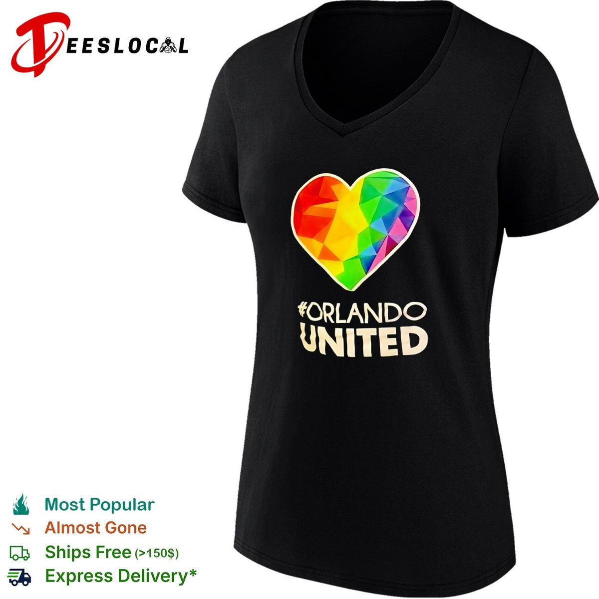 Orlando United Heart Rainbow Symbol LGBT Pride Awareness shirt