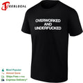 Overworked and underfucked embroidered patch text shirt
