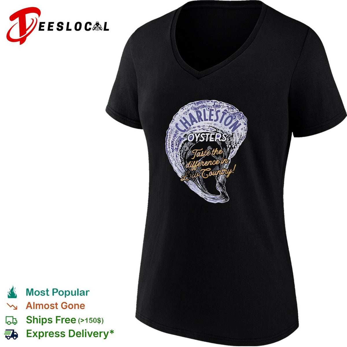 Oysters taste the difference low country vintage badge shirt