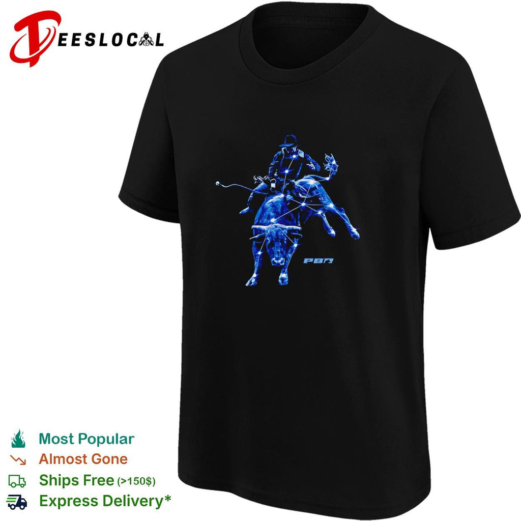 PBR bull rider constellation stars graphic shirt