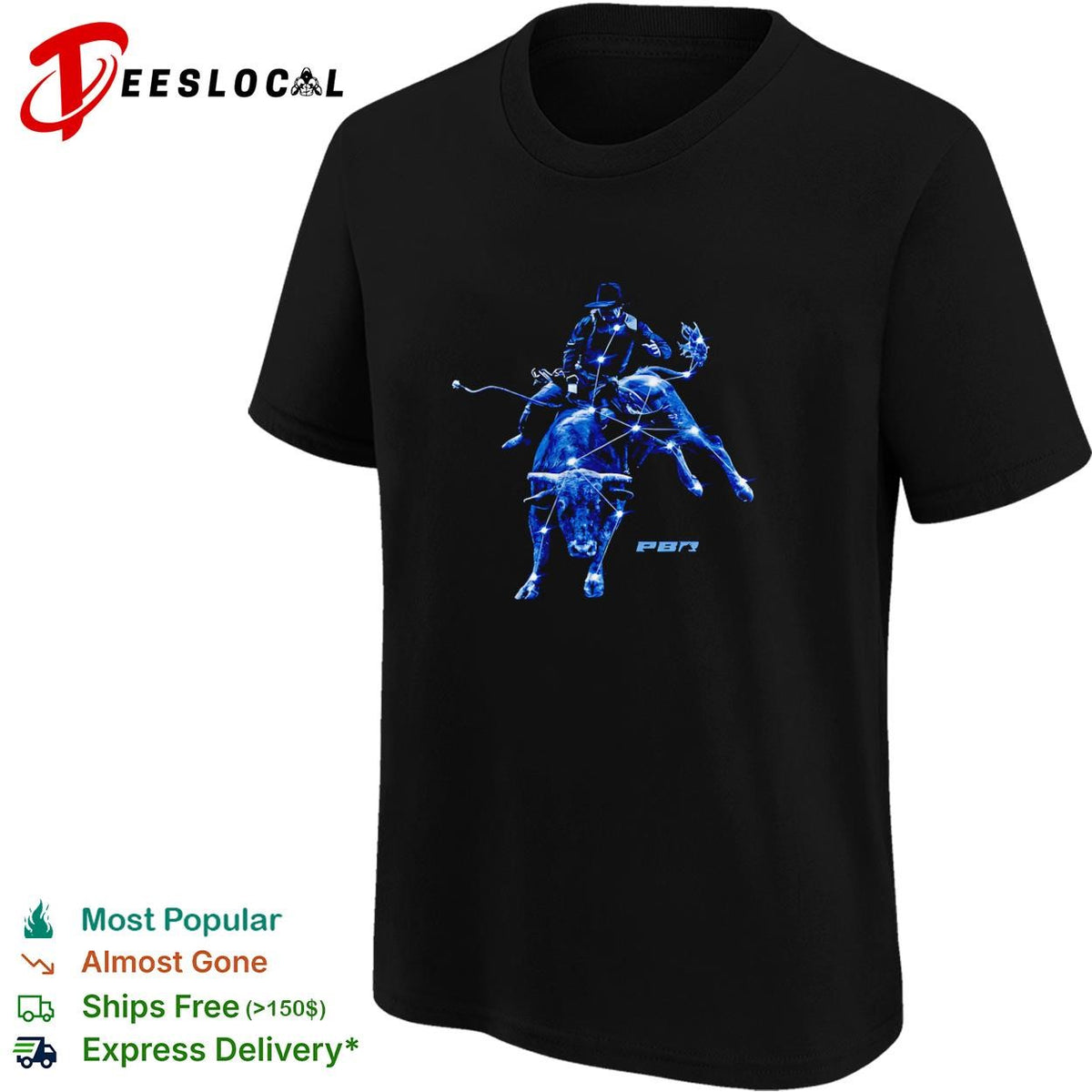 PBR bull rider constellation stars graphic shirt