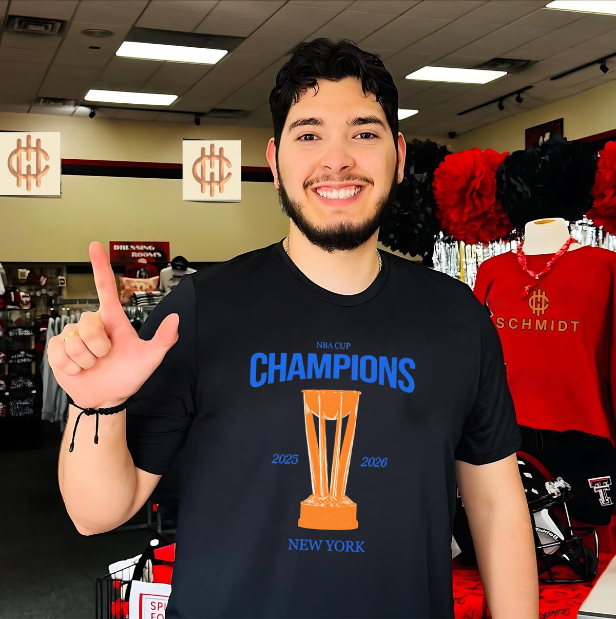NY Basketball Orange & Blue Cup Champions 2025 2026 trophy shirt
