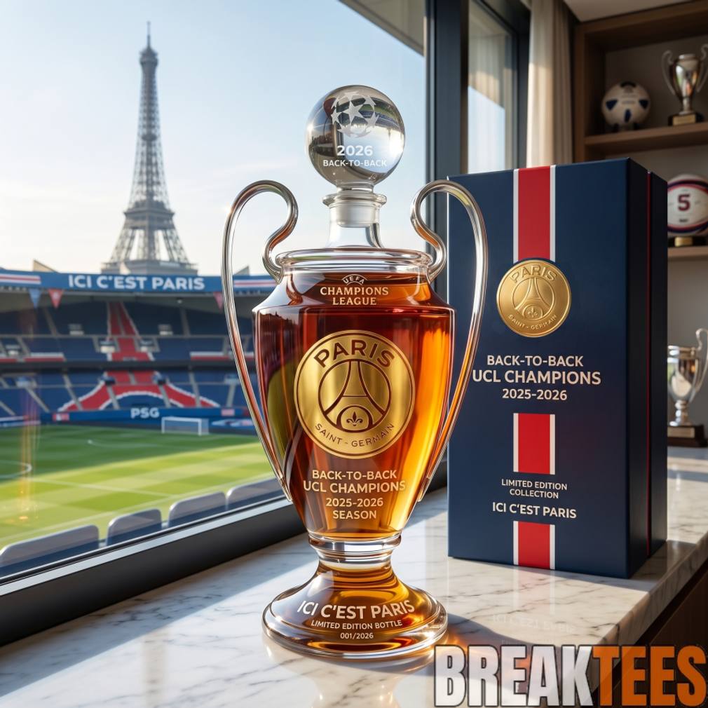 PSG 2025-2026 Back-to-Back UCL Champions Commemorative Whiskey Bottle