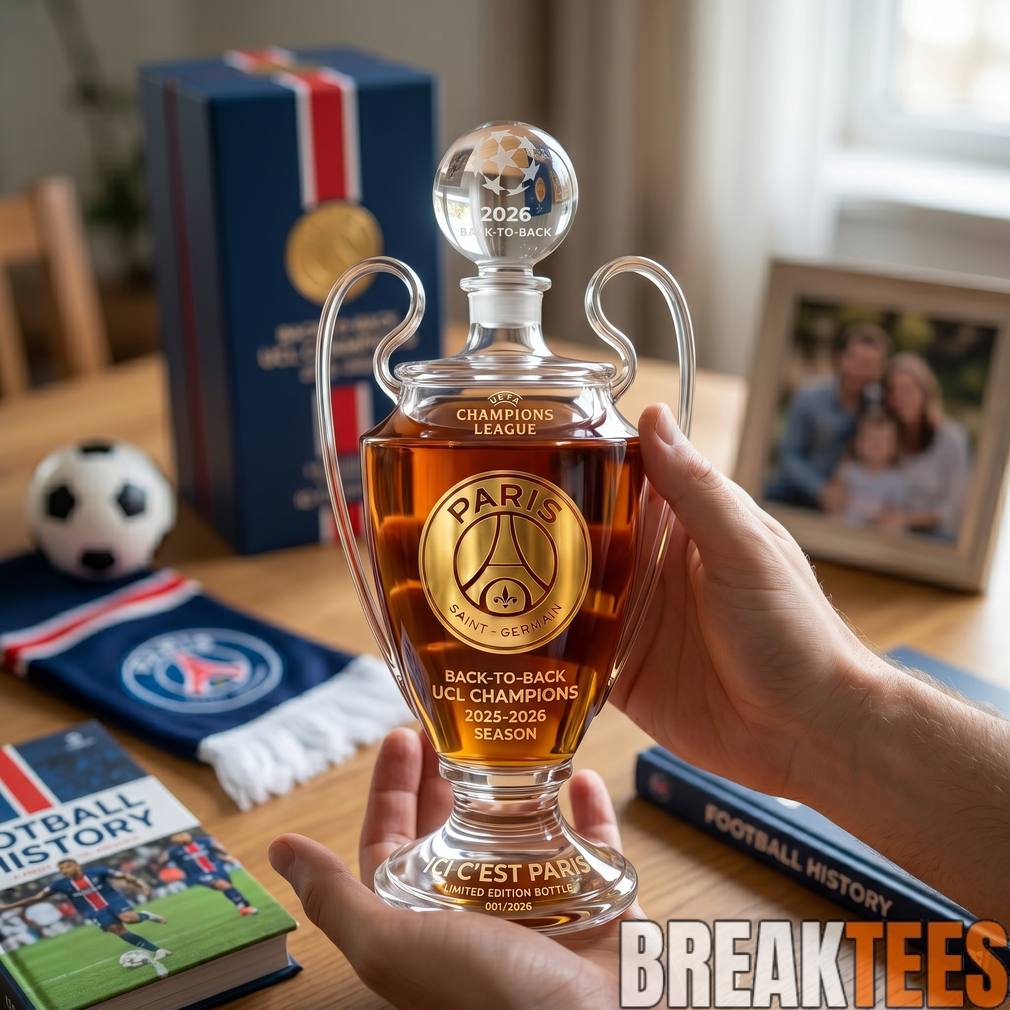 PSG 2025-2026 Back-to-Back UCL Champions Commemorative Whiskey Bottle