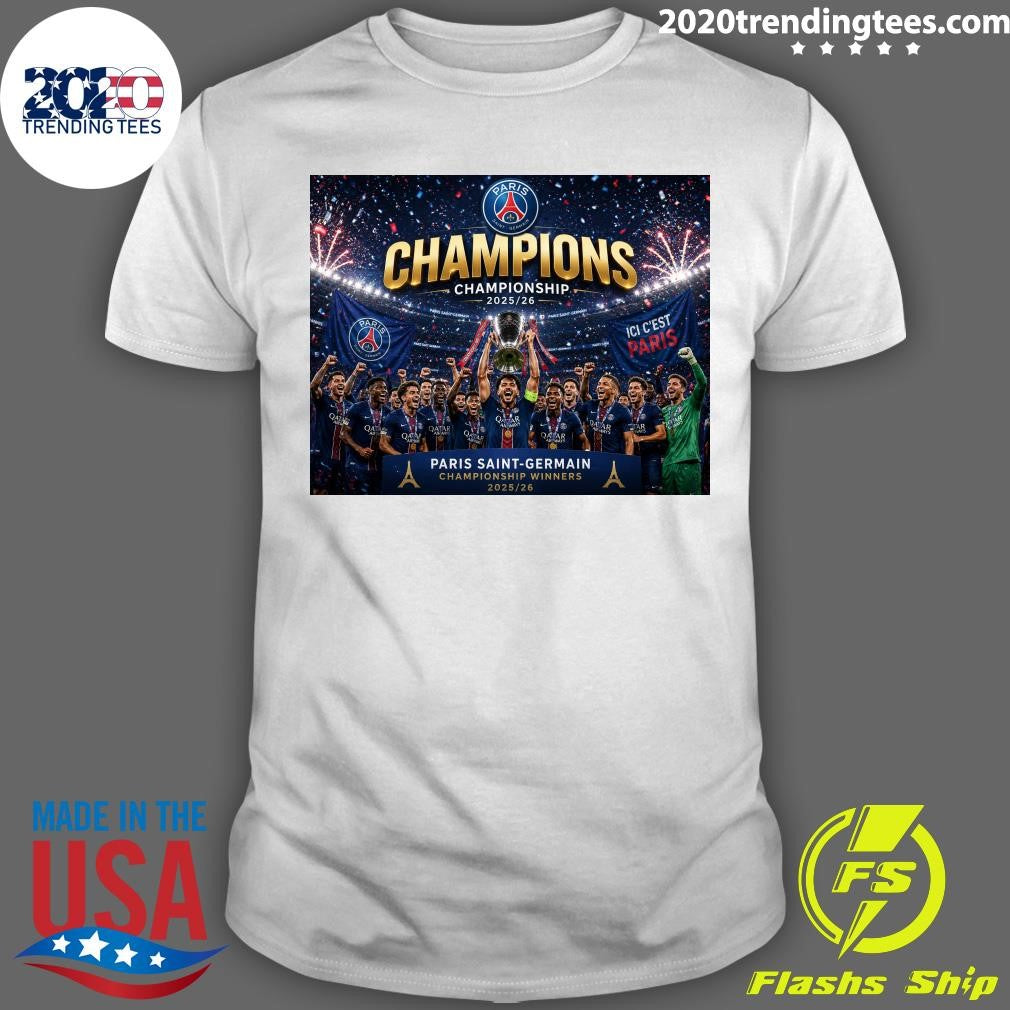 PSG Crowned Championship Winners 2025-26 Shirt