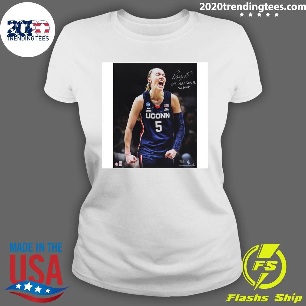 Paige Bueckers UConn Huskies Autographed National Champ Shirt