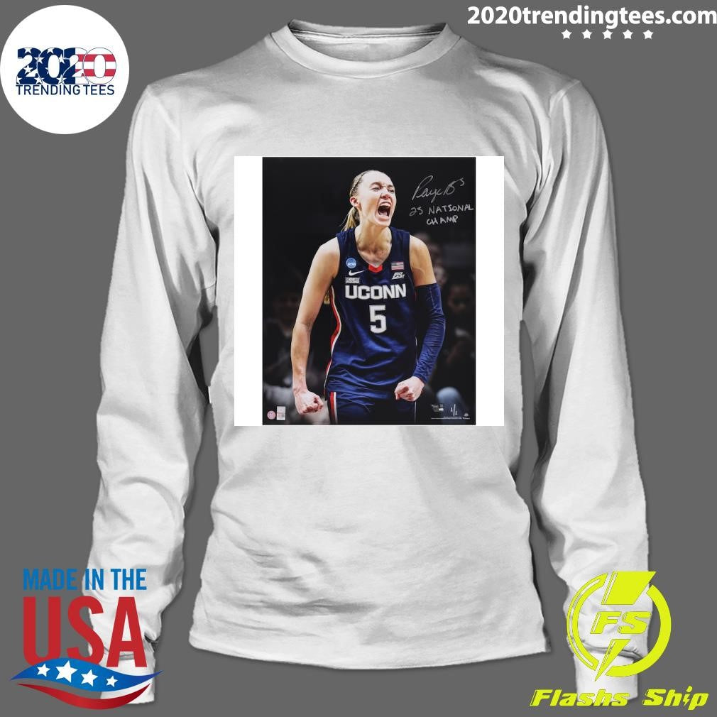 Paige Bueckers UConn Huskies Autographed National Champ Shirt