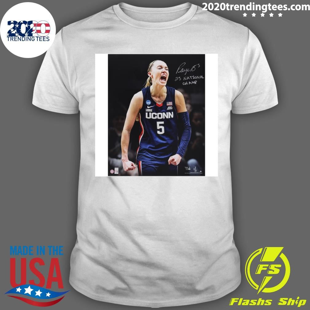 Paige Bueckers UConn Huskies Autographed National Champ Shirt
