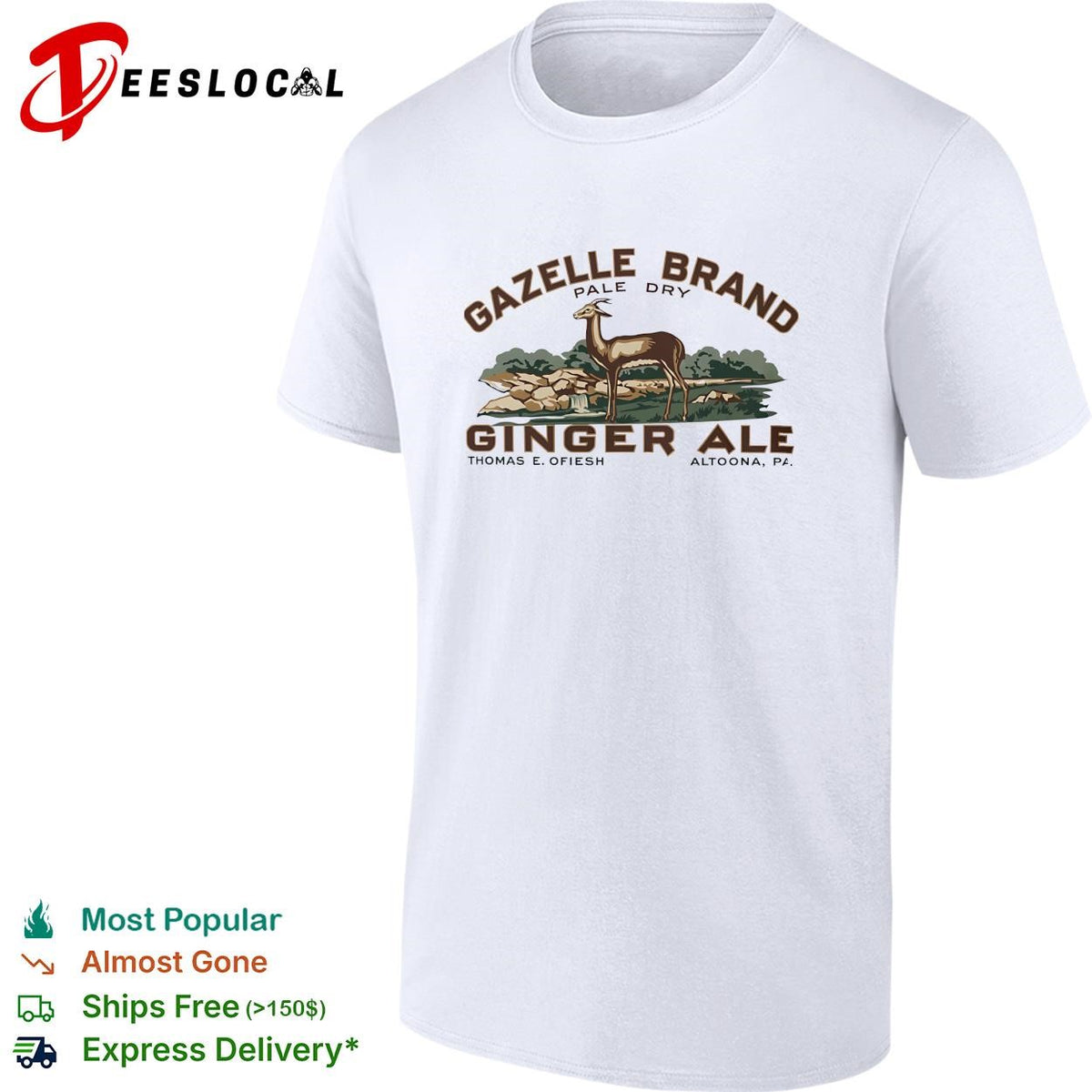 Pale dry ginger ale vintage antelope label shirt