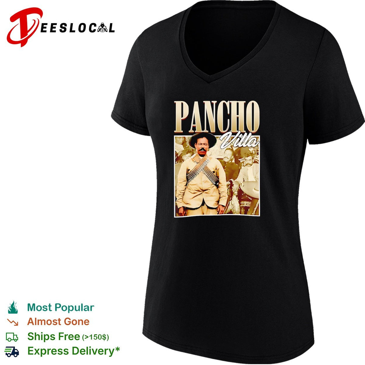 Pancho Villa Mexican Revolution Leader Portrait Historical Figure shirt